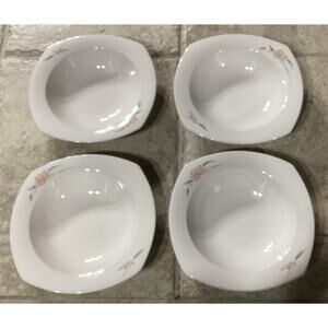Lot Of 4 Vintage Nikko Japan Quadrille Peachglow Soup Cereal Bowls